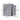 Grey plastic garden storage shed with open doors and window, overhead size diagram