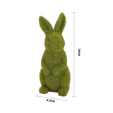 24cm moss standing bunny rabbit decoration with size markings