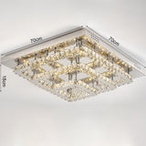Square LED semi-flush ceiling light with warm glow; 70cm x 70cm, height 18cm