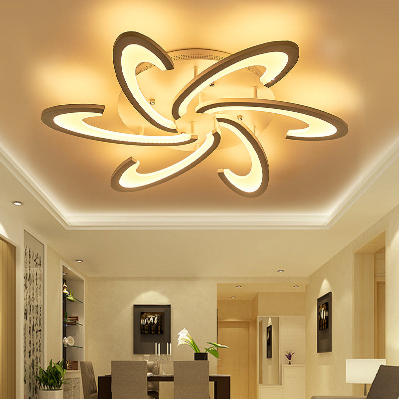 Modern Flower Shaped Dimmable LED Ceiling Light Remote Control