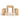 Natural wood dining set with rectangular table and two benches
