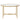 Round tempered glass coffee table with gold metal frame, open lower ring