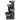 Cascading 4-tier fountain with ribbed bowls and dark gray stone finish