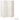White foldable rattan room divider with 4 woven panels and hinged frames