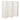 White foldable rattan room divider with 6 woven panels, rounded tops, and legs