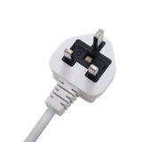 Power plug with cord attached to the white oil-filled radiator heater.