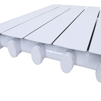 Wall-mounted electric radiator heater, white with rounded end caps and vertical fins