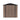 Metal garden tool storage shed with rooftop, front wall with latch and ventilation on roof