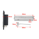 Inset bioethanol fireplace side view with dimensions and control tool