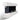 Freestanding white electric fireplace mantel with flame window and log bed