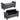 Gray storage bench ottoman with side arms; labeled dimensions 115cm x 48cm x 40cm