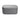 Grey oval storage bench ottoman with pleated vertical sides and padded top