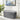 Grey ribbed storage ottoman bench with cushioned oval top, closed lid