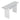 White entryway console table with open storage shelf and wide rectangular top.