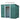 Green metal garden storage shed with open door, side vents, and panel walls